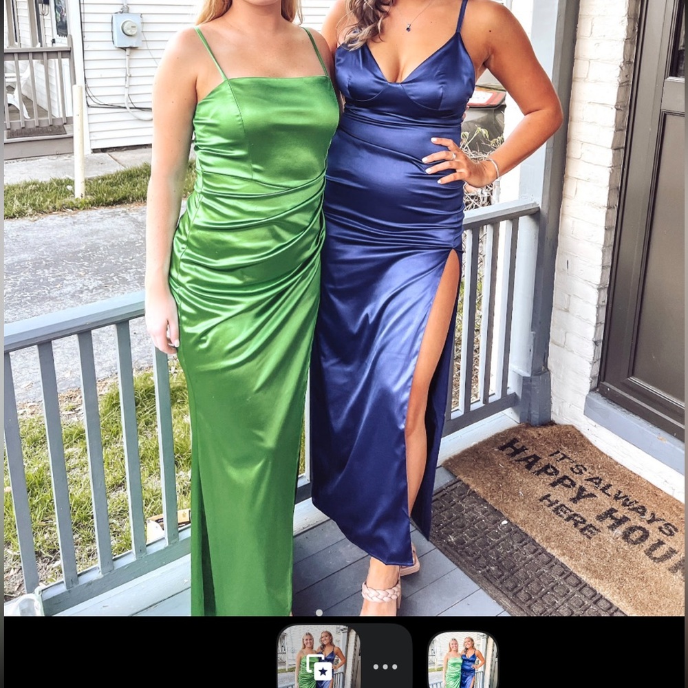 Navy slit dress